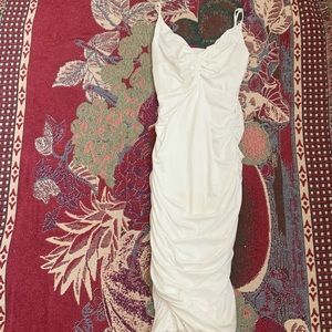 Gorgeous White Dress with Ruched detailing!